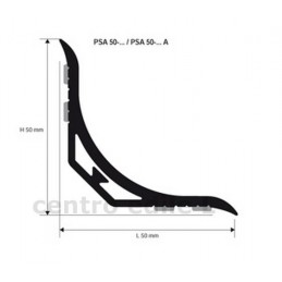 Profilo a Sguscia di Raccordo Igienico PROROUND BL 40x40 in PVC